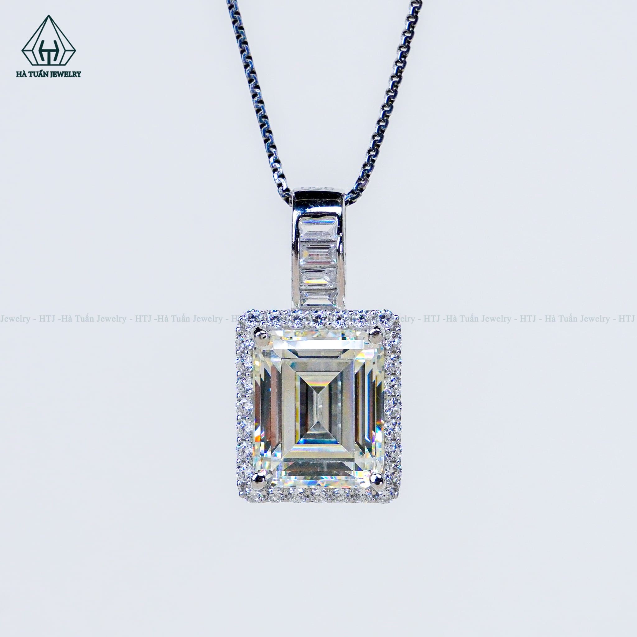  P469 Mặt dây chuyền CZ Emerald 10*12mm 