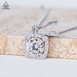  N702 Dây mặt liền vuông đá chủ MOIS trắng 6.5mm (không mã cạnh) 