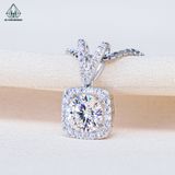  N702 Dây mặt liền vuông đá chủ MOIS trắng 6.5mm (không mã cạnh) 