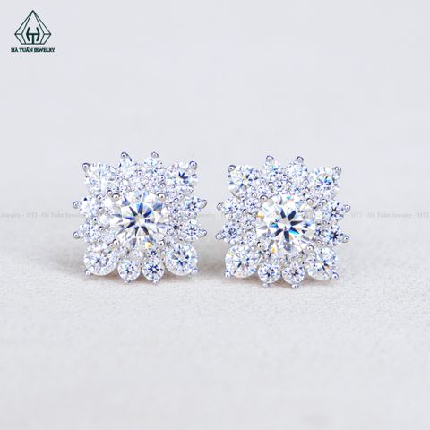 EX562 FULL MOIS 4mm Bông tai 12 cánh nhọn