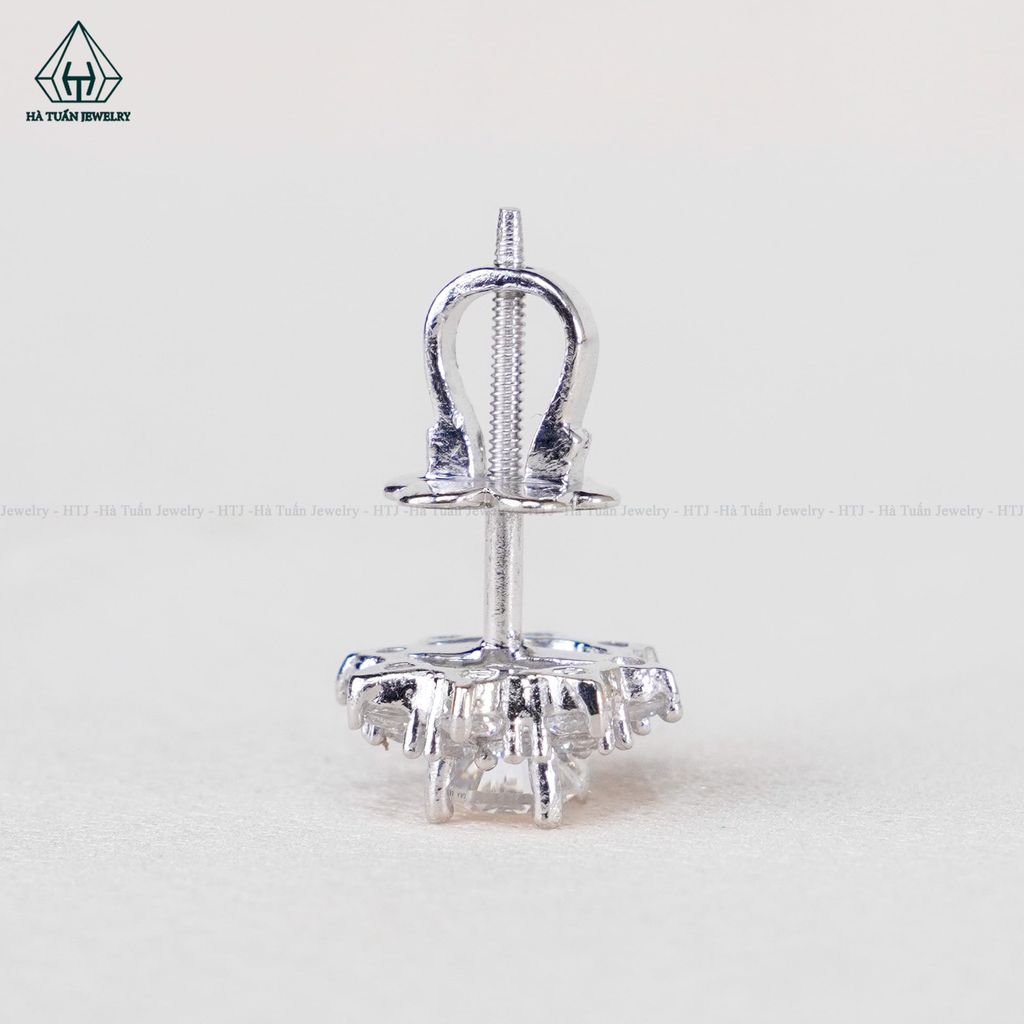 EX424 FULL MOIS 4mm Bông tai hoa 8 cánh nhọn