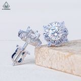  EX518 5mm Bông tai tròn 4 cánh nhọn 