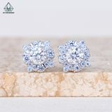  EX518 5mm Bông tai tròn 4 cánh nhọn 