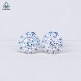  EX515 4mm Bông tai hoa đá tròn 