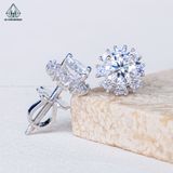  EX516 5mm Bông tai hoa đá tròn 8 cánh 