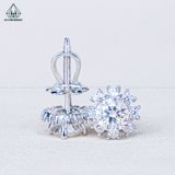  EX516 5mm Bông tai hoa đá tròn 8 cánh 