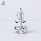  EX516 5mm Bông tai hoa đá tròn 8 cánh 