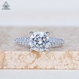  RX614 8.1mm Nhẫn nữ 2 hàng đá mũi nhọn 