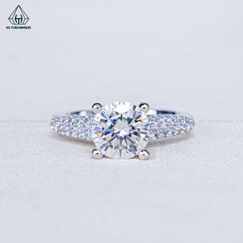 RX614 8.1mm Nhẫn nữ 2 hàng đá mũi nhọn