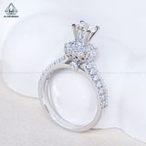  RX612 FULL MOIS 5.4mm Nhẫn nữ vuông đá 