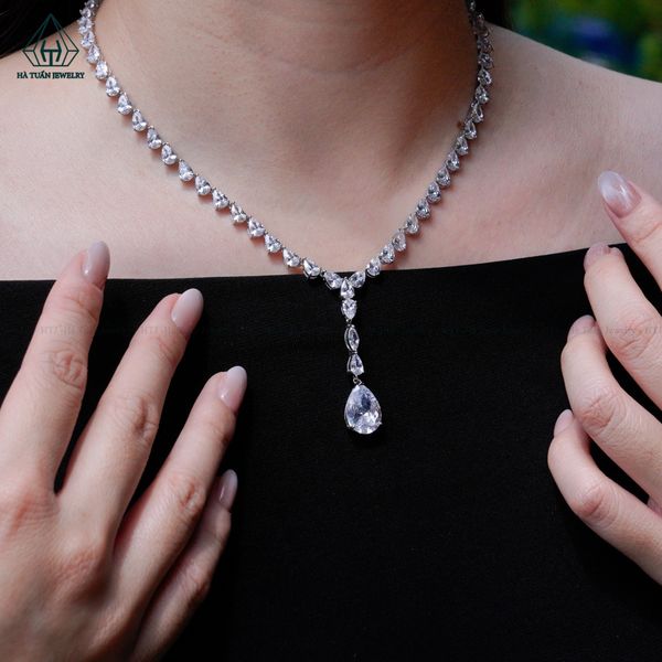  N698 Dây mặt liền FULL đá cz pear 