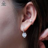  EX505 Bông tai khoen trái tim chủ MOIS trắng 6.5mm (không mã cạnh) 