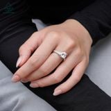  RX614 8.1mm Nhẫn nữ 2 hàng đá mũi nhọn 