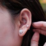  EX514 FULL MOIS 4.5mm Bông tai hoa đá 