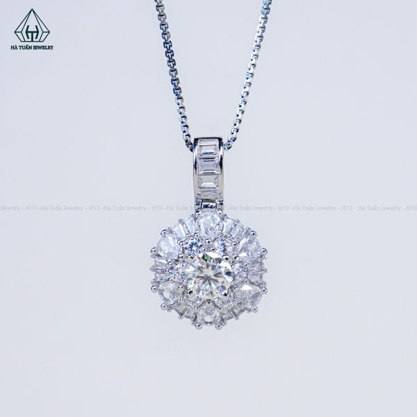  PX273 6mm Mặt dây chuyền tròn baguette 