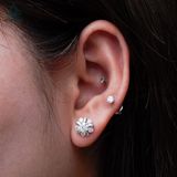  EX498 FULL MOIS 4.5mm Bông tai hoa 5 cánh 