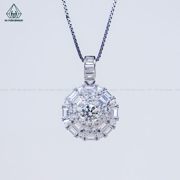  PX284 5.4mm Mặt dây chuyền tròn baguette 