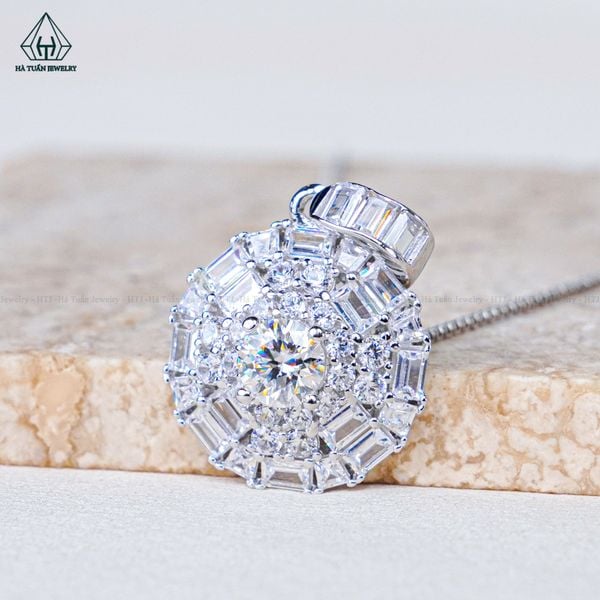  PX284 5.4mm Mặt dây chuyền tròn baguette 