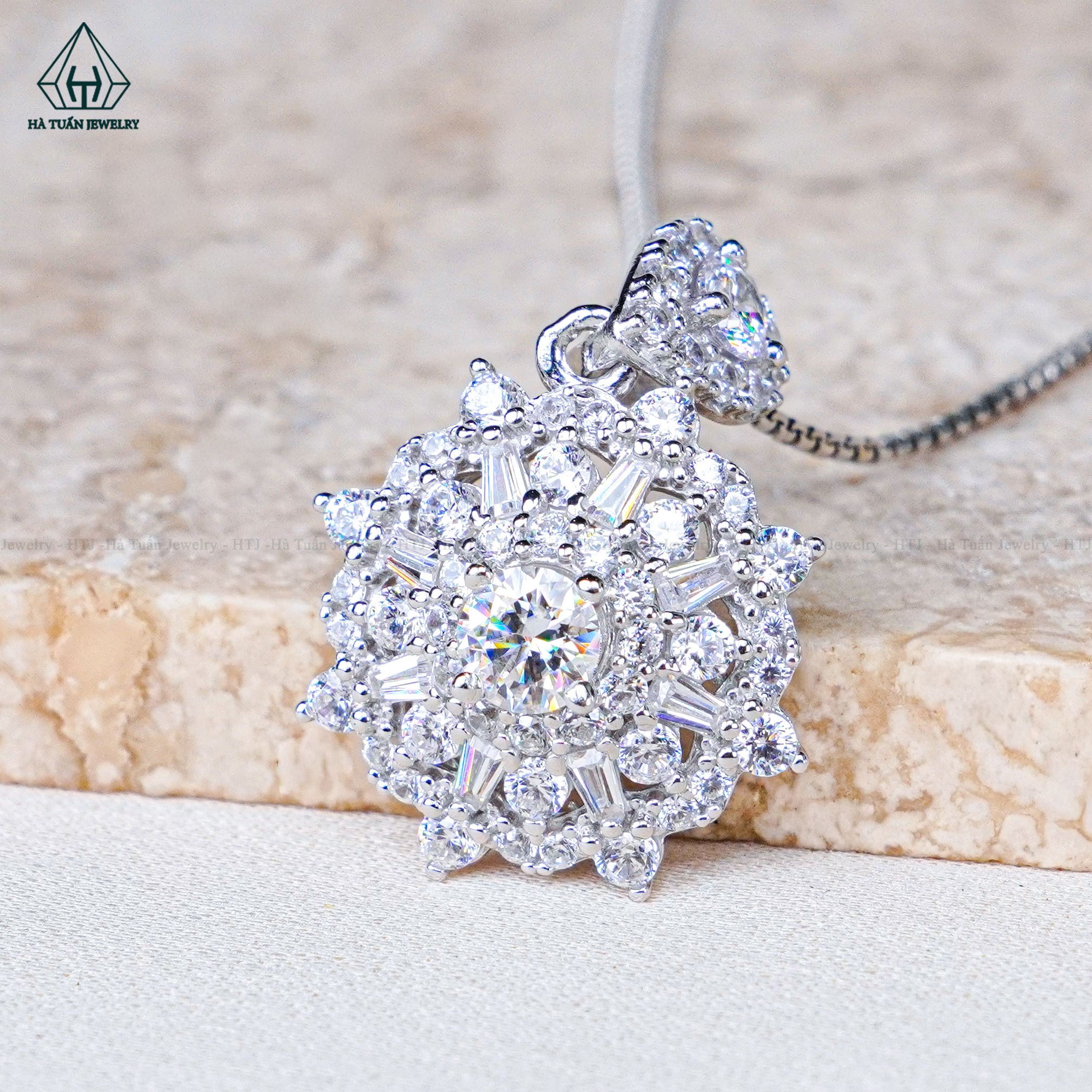  PX122 4.5mm Mặt dây phối baguette 