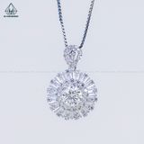  PX282 7mm Mặt dây chuyền hoa đá baguette 