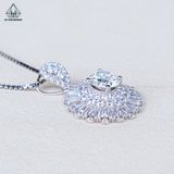  PX282 7mm Mặt dây chuyền hoa đá baguette 