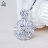  PX282 7mm Mặt dây chuyền hoa đá baguette 