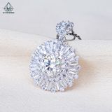  PX282 7mm Mặt dây chuyền hoa đá baguette 