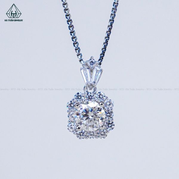  PX264 FULL MOIS 6mm Mặt dây bát giác khoá hàng đá baguette 