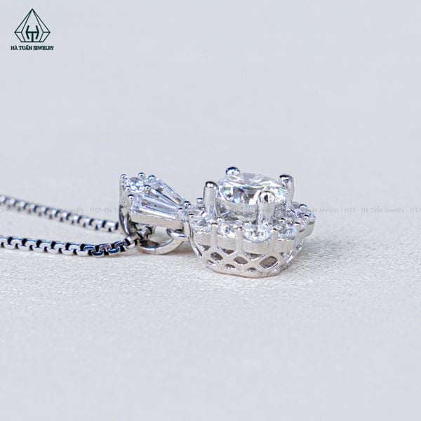  PX264 FULL MOIS 6mm Mặt dây bát giác khoá hàng đá baguette 