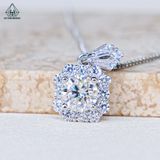  PX264 FULL MOIS 6mm Mặt dây bát giác khoá hàng đá baguette 