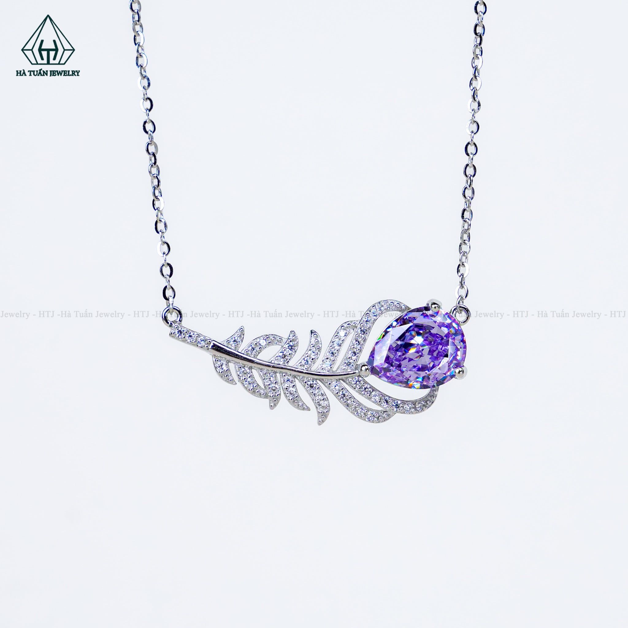  N733 Dây mặt liền đá Tím 