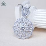  PX291 8mm Mặt dây chuyền hoa đá tròn 