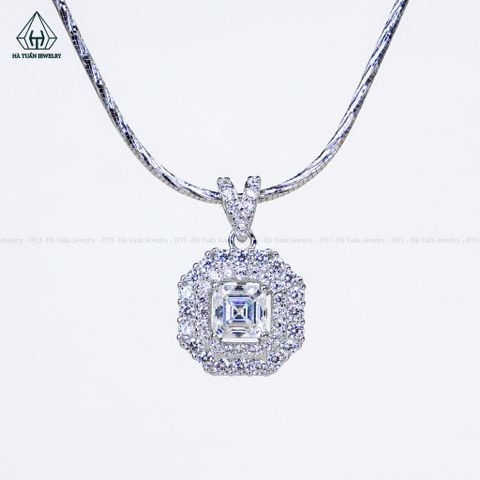 N731 Chủ MOIS Asscher 4*4mm Dây mặt liền