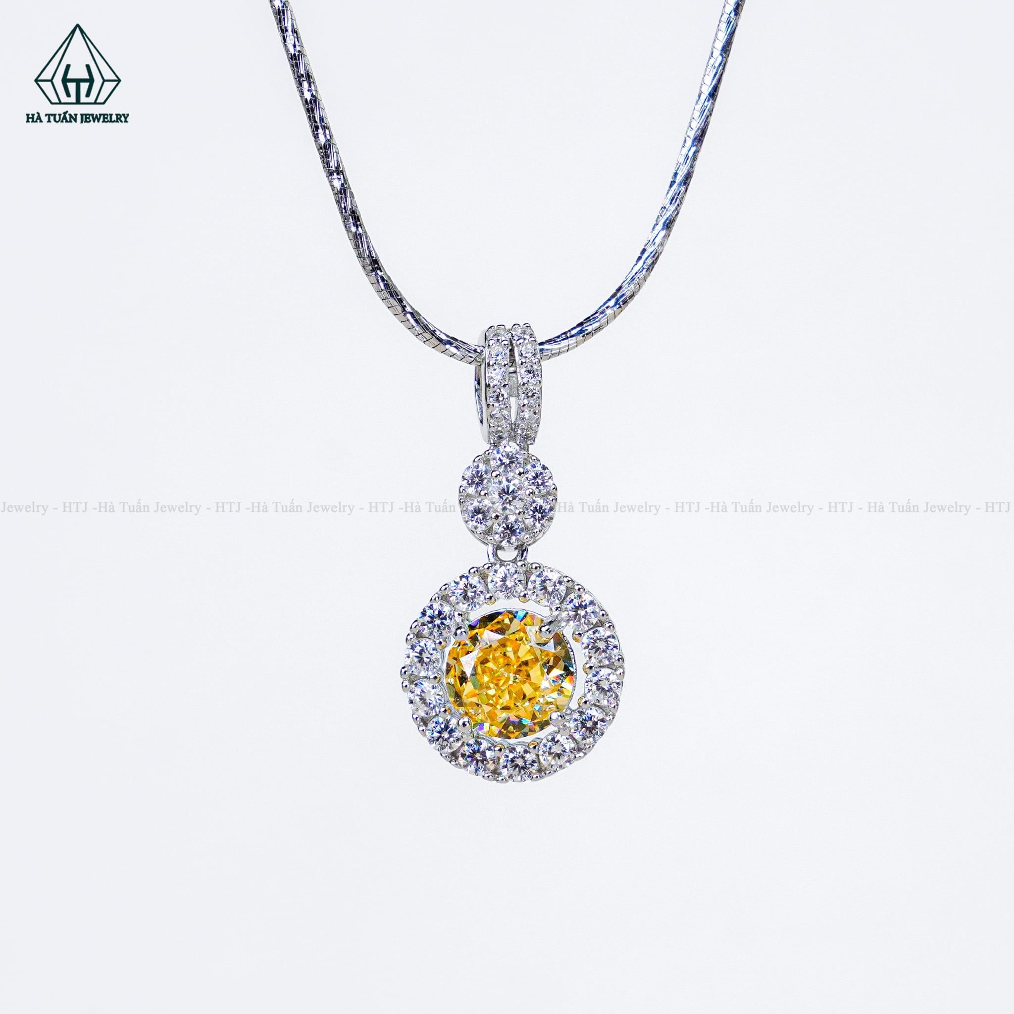  N734 Dây mặt liền halo Vàng 
