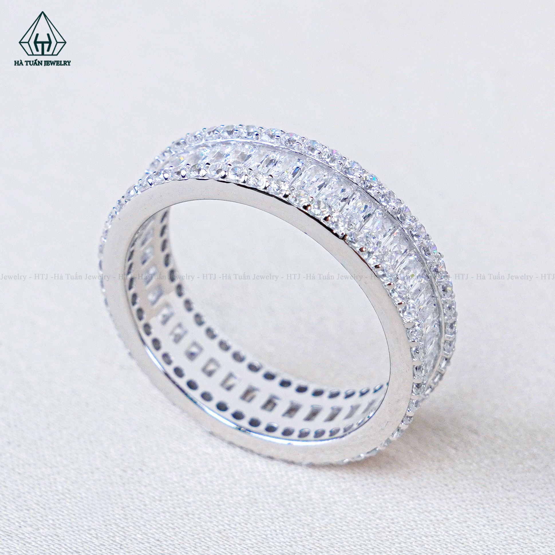  RX144 Nhẫn phối baguette + tấm tròn 