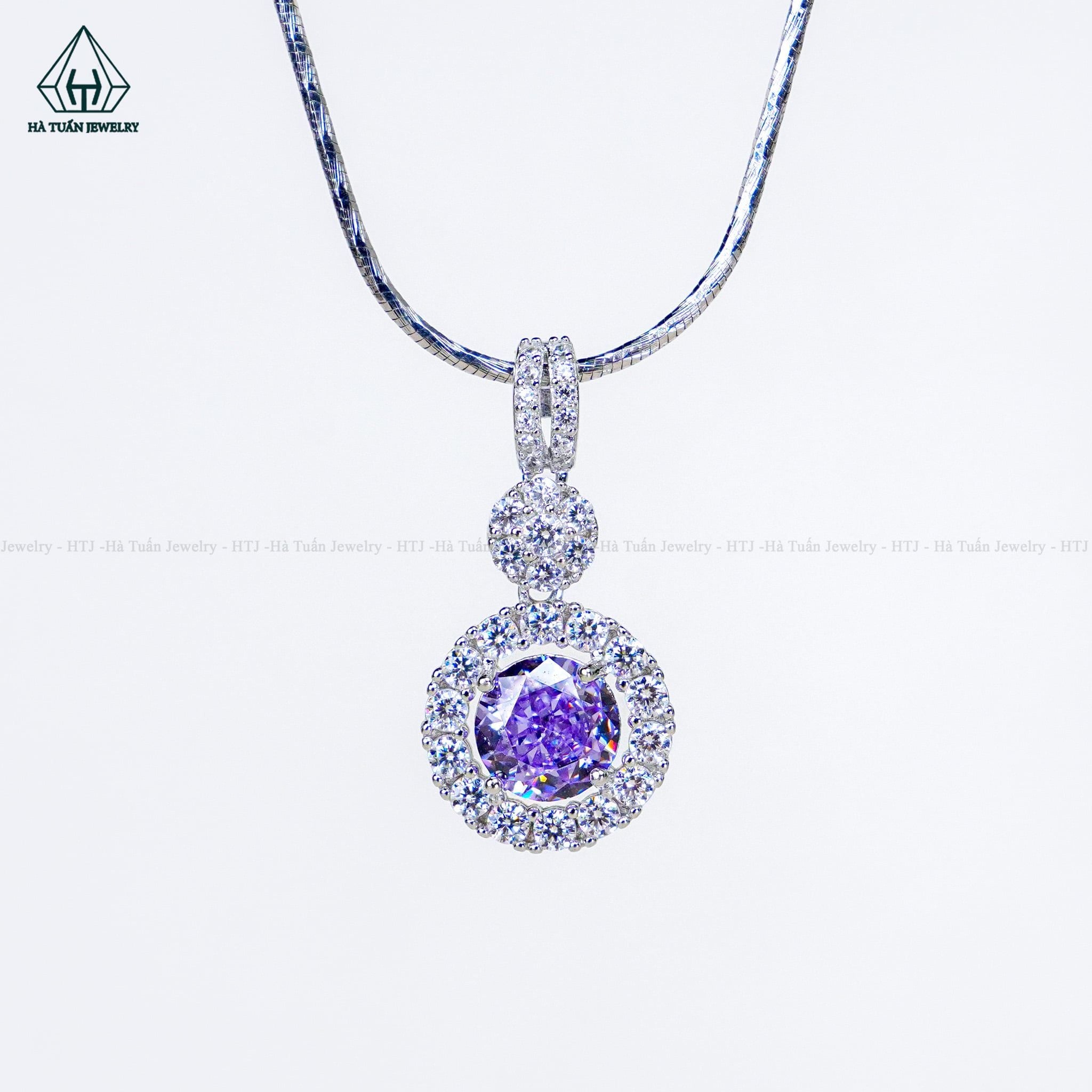 N734 Dây mặt liền halo Tím 