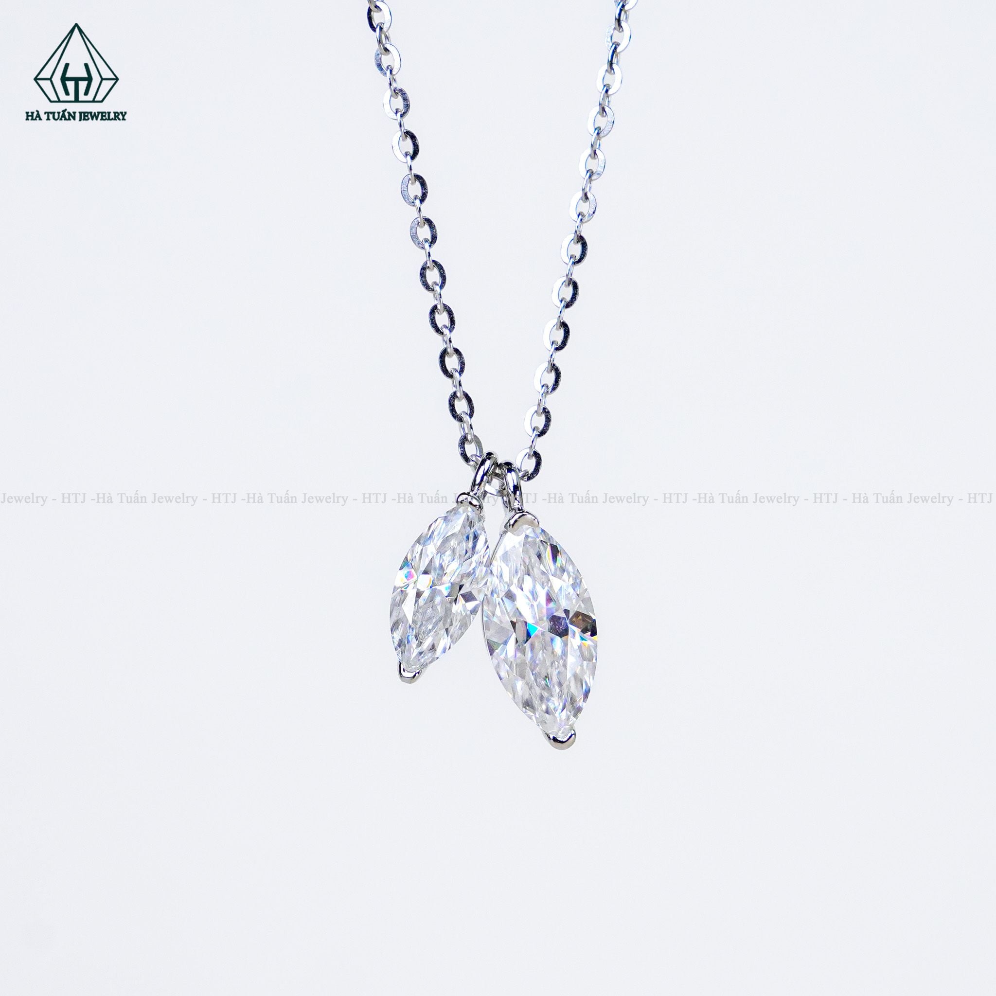  N738 Dây mặt liền đá Mois Pear 
