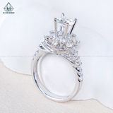  RX611 Nhẫn nữ viền hoa đá FULL MOIS 6.3mm (không mã cạnh) 