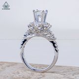  RX611 Nhẫn nữ viền hoa đá FULL MOIS 6.3mm (không mã cạnh) 