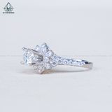  RX611 Nhẫn nữ viền hoa đá FULL MOIS 6.3mm (không mã cạnh) 