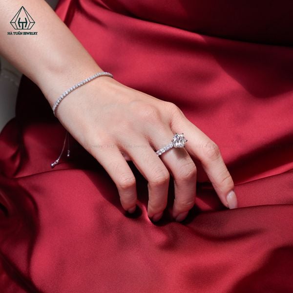  RX508 10mm Nhẫn nữ tấm đá CZ 