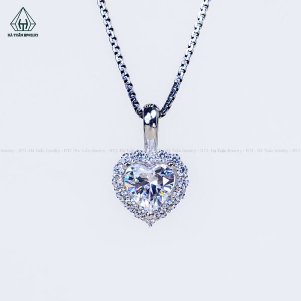  P471 Mặt dây trái tim 6mm CZ 