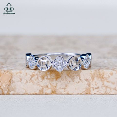 R994 Nhẫn nữ kim tiền cỏ 4 lá