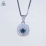  PX294 FULL MOIS 5.4mm Mặt dây chuyền vuông Mois Xanh Dương ( không mã cạnh ) 