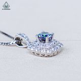  PX294 FULL MOIS 5.4mm Mặt dây chuyền vuông Mois Xanh Dương ( không mã cạnh ) 