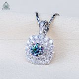  PX294 FULL MOIS 5.4mm Mặt dây chuyền vuông Mois Xanh Dương ( không mã cạnh ) 