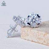  EX526 5mm Bông tai vuông tim baguette 