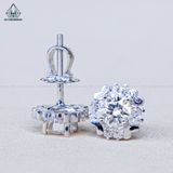  EX526 5mm Bông tai vuông tim baguette 