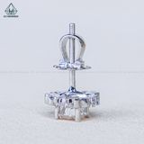  EX526 5mm Bông tai vuông tim baguette 