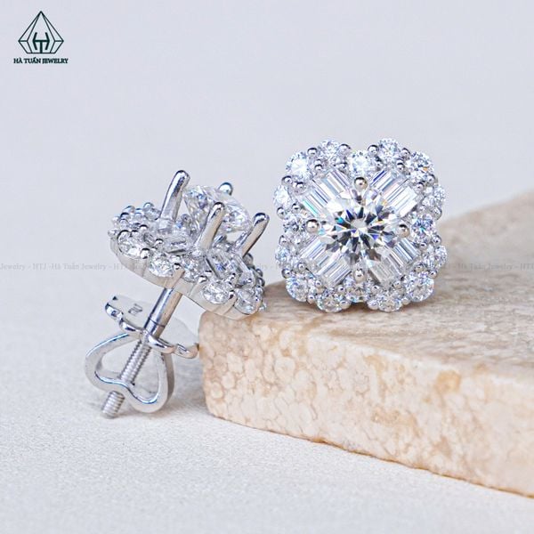  EX531 FULL MOIS 5mm Bông tai  hoa 4 cánh 